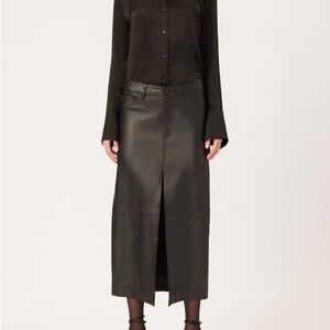 DL1961  Black Leather Skirt